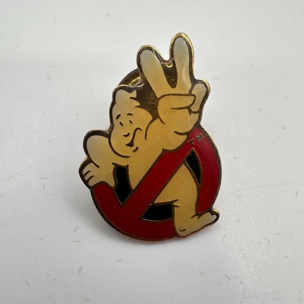 Vintage 1989 Gold Tone Movie‎ Promo Taiwan Ghostbusters 2 Slimer Enamel Pin Y2K
